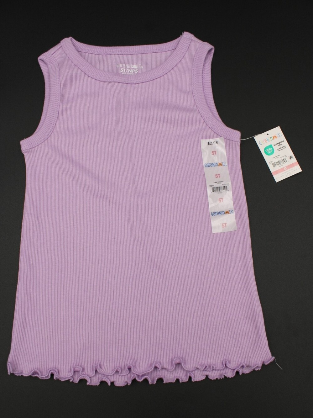Garanimals Girls 5T Purple Ribbed Tank Top